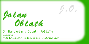 jolan oblath business card